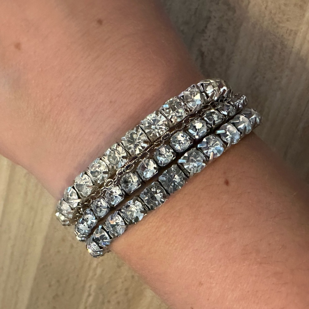 Elegant Silver Crystal Bracelet